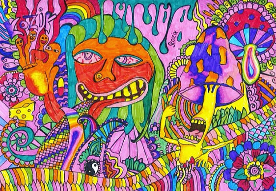 562x390 Original Drawing Psychedelic Trippy Art Colorful Psychedelic
