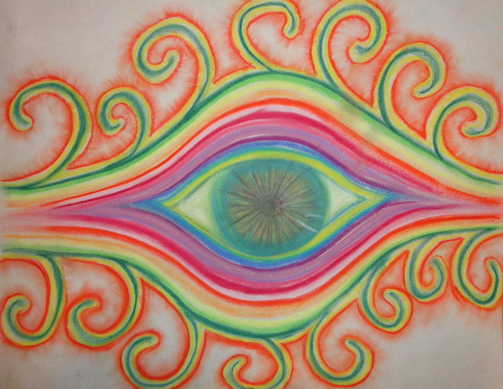 1016x786 Psychedelic Pastel Eye Drawing By Trip Artist