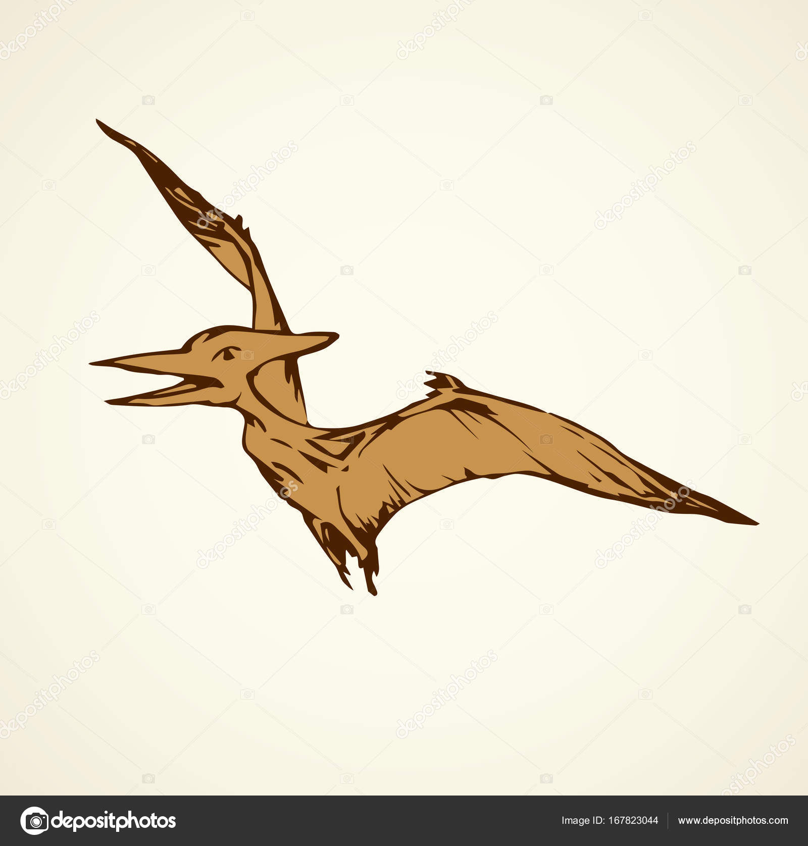 1600x1676 Pterodactyl. Vector Drawing Stock Vector Marinka