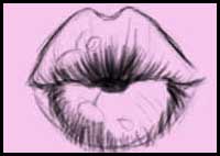 200x142 How To Draw Kissing Lips With Easy Step By Step Valentine's Day