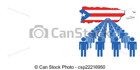 450x226 Lines Of People With Puerto Rico Map Flag Vector Clipart Vector
