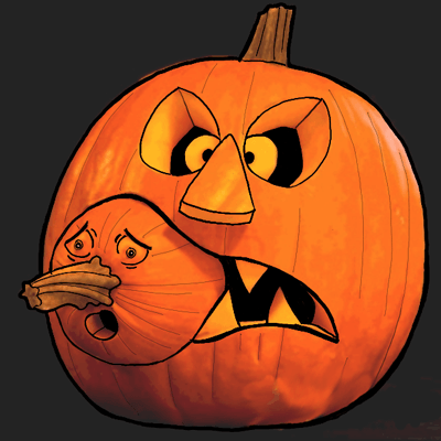 400x400 How To Draw A Jack O Lantern Eating A Baby Pumpkin In Step By Step