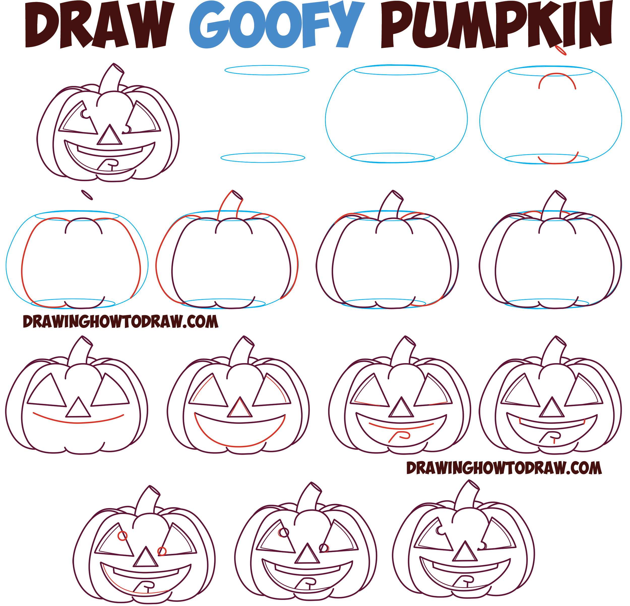 2500x2405 Huge Guide To Drawing Cartoon Pumpkin Faces Jack O'Lantern Faces