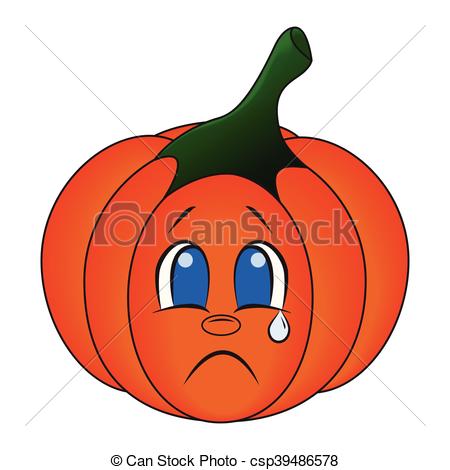 450x470 Kawaii Pumpkin Vector Illustration. Cute Cartoon Pumpkins