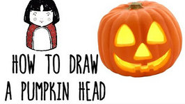 266x150 How To Draw A Pumpkin Head For Halloween