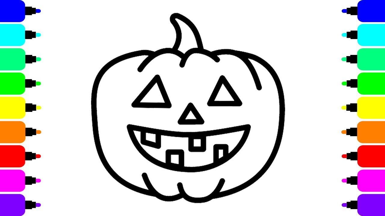 1280x720 How To Draw Pumpkin Halloween Coloring Pages For Kids