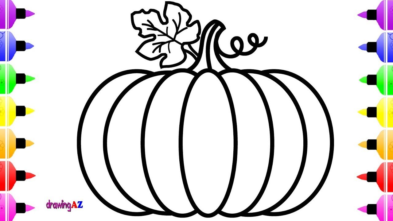 1280x720 How To Draw Pumpkin So Cute Kids And Art Colouring Book