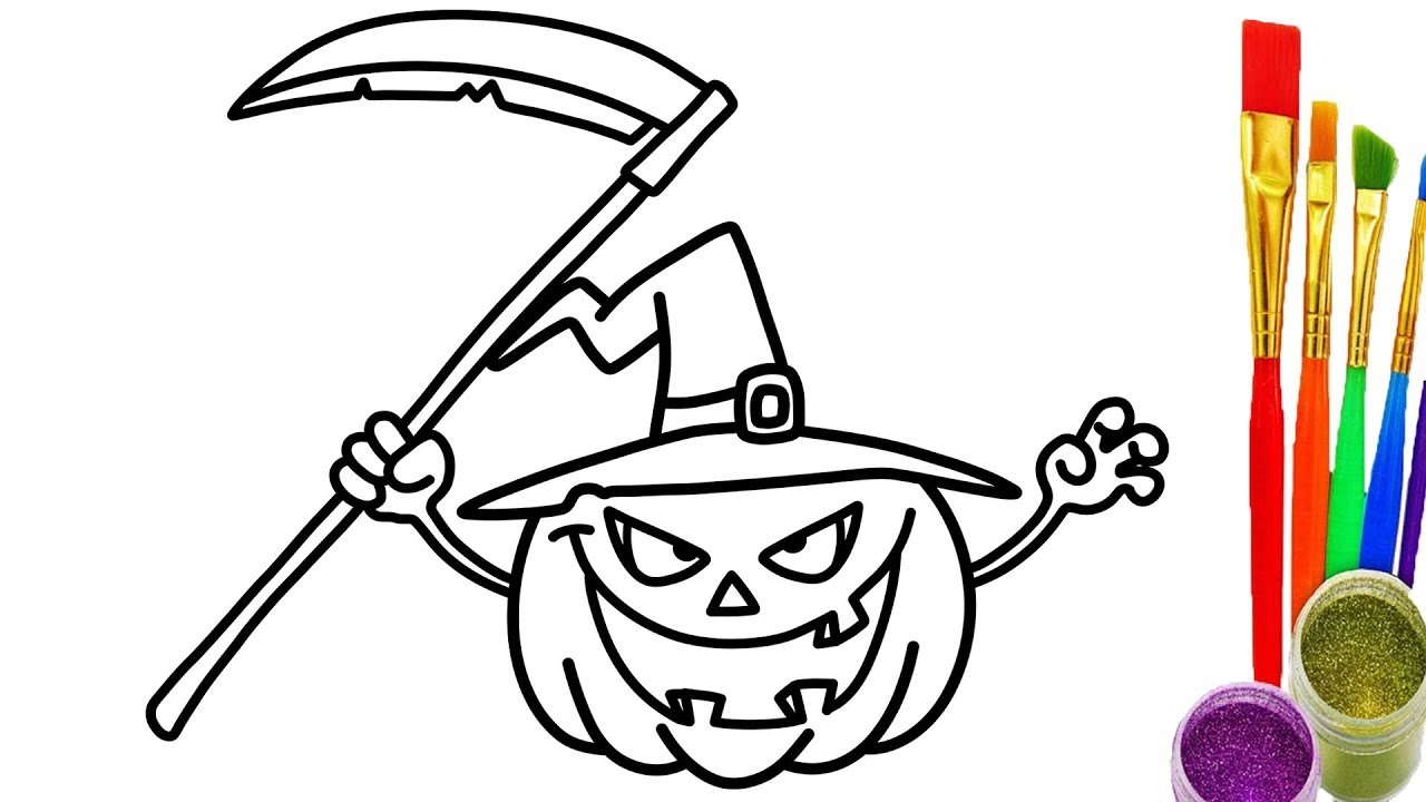 1280x720 Learn Colors With Pumpkin Halloween Coloring Pages For Kids