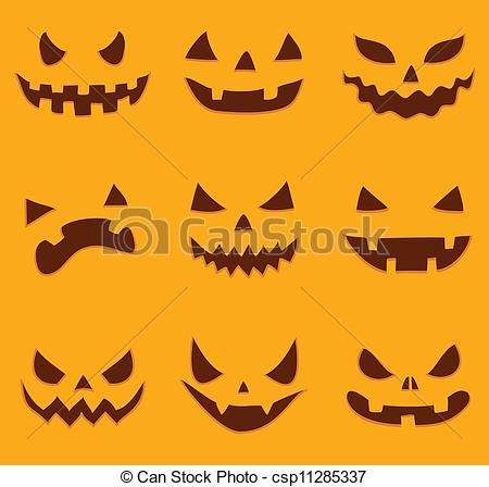 450x448 Scary Pumpkin Faces To Draw