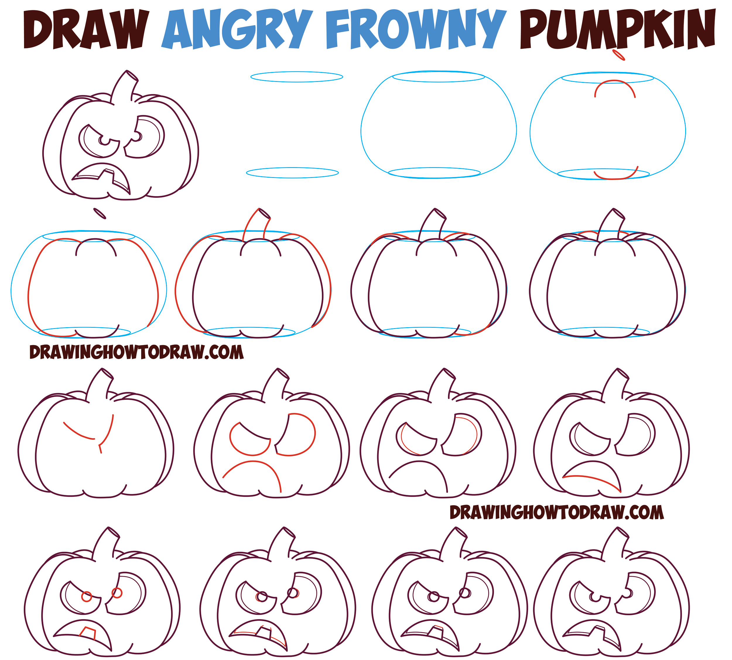 2500x2255 Pumpkin Faces Easy Draw Huge Guide To Drawing Cartoon Pumpkin