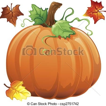 450x450 Pumpkin Drawing With Leaves Free Design Templates