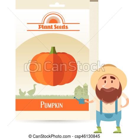 437x470 Vector Image Of The Pack Of Pumpkin Seeds Eps Vector