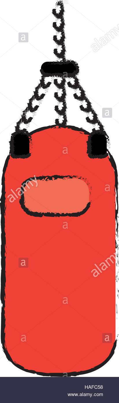 412x1390 Drawing Red Punching Bag Training Gym Icon Stock Vector Art