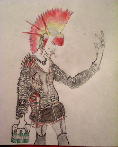 459x570 Punk Rock Girl Sketch By Ookiee