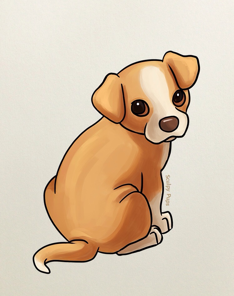 748x944 Cute Puppy Drawing By Sculptedpups