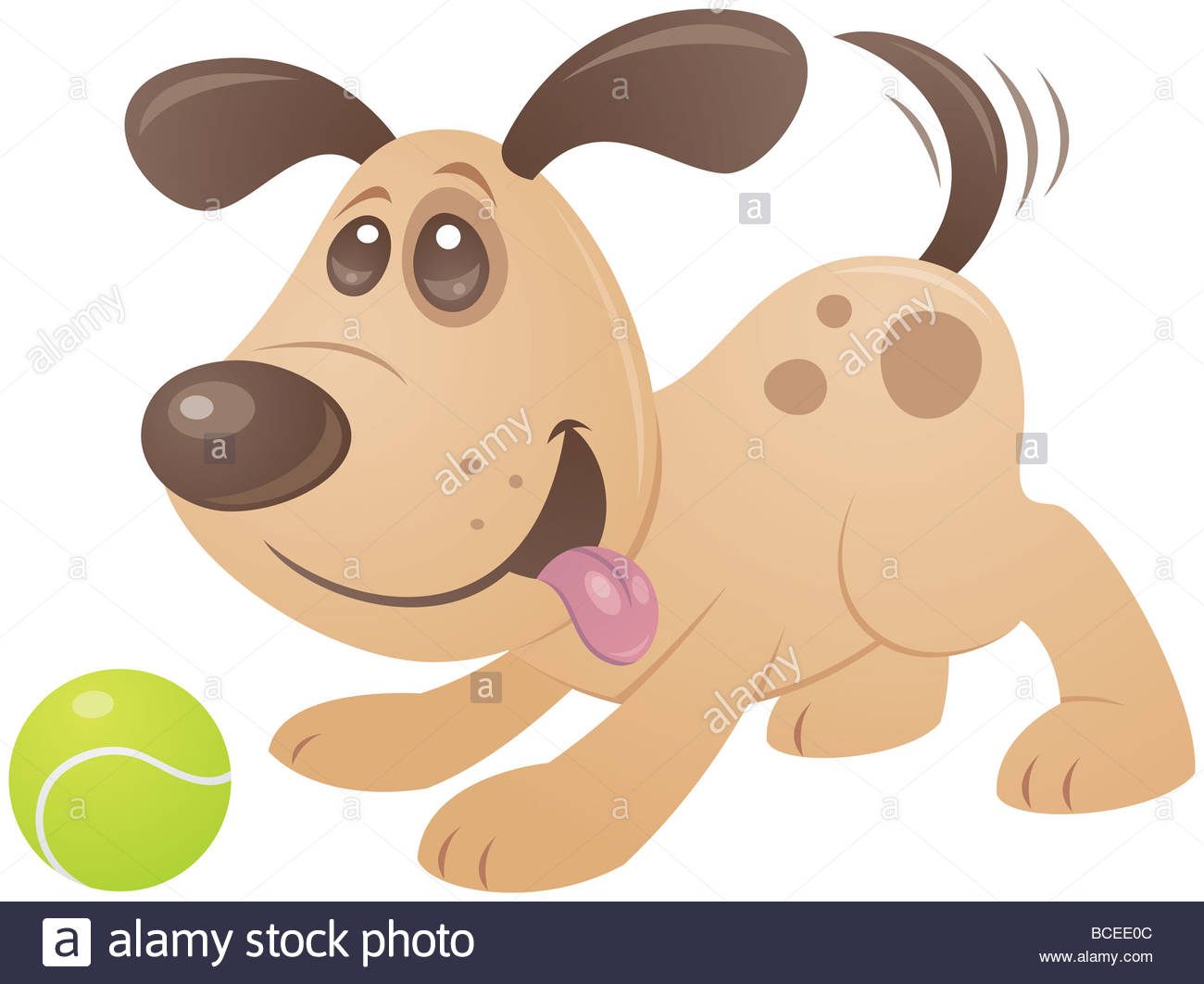 1300x1062 Vector Cartoon Style Drawing Of Playful Puppy Playing