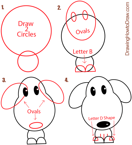 550x602 How To Draw A Puppy Dog With Circles Drawing