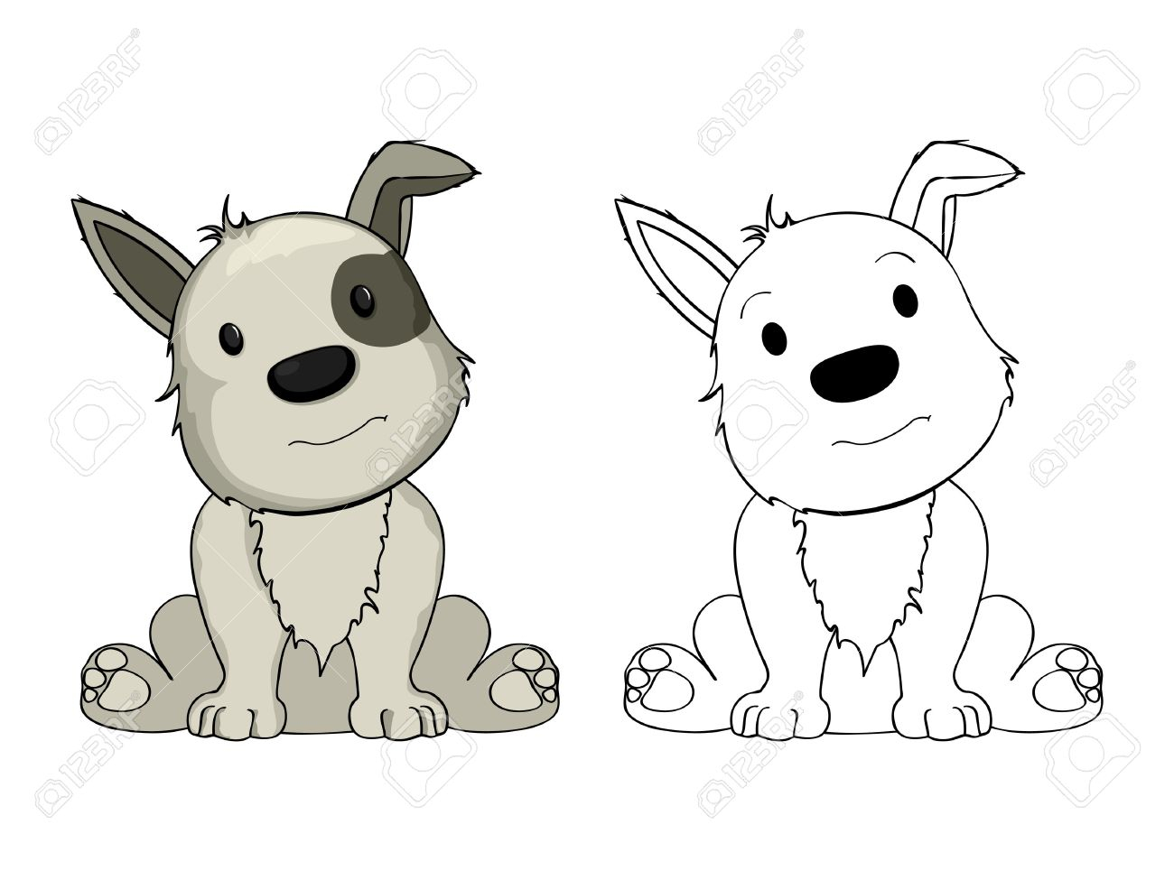 1300x975 Puppy Cartoon Drawing Cartoon Puppy Drawing On White Background