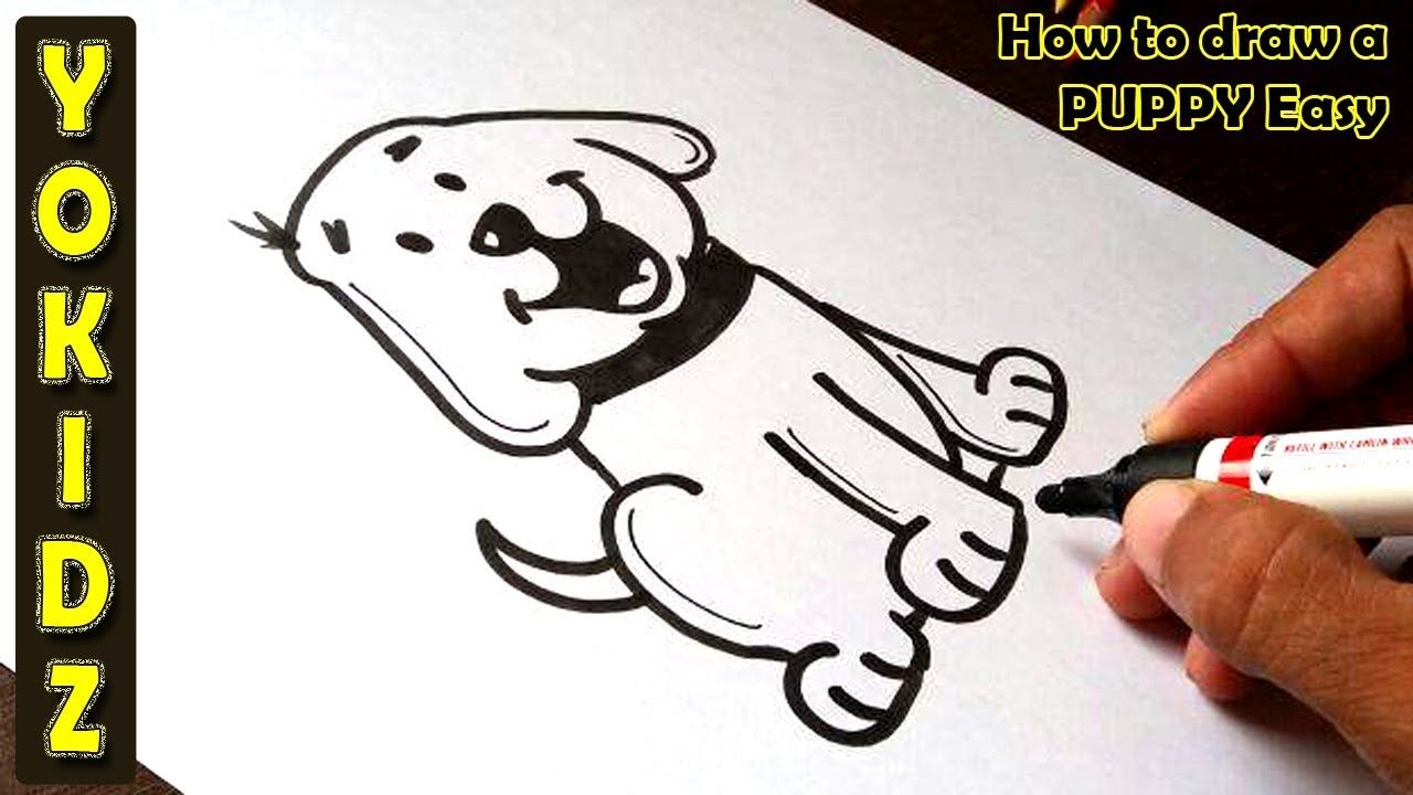 1280x720 How To Draw A Puppy Easy Art Body Drawing, Draw
