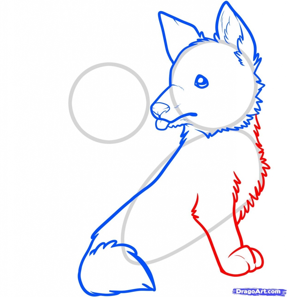 989x1024 How To Draw A Puppy Step By Step How To Draw Wolf Pups Wolf