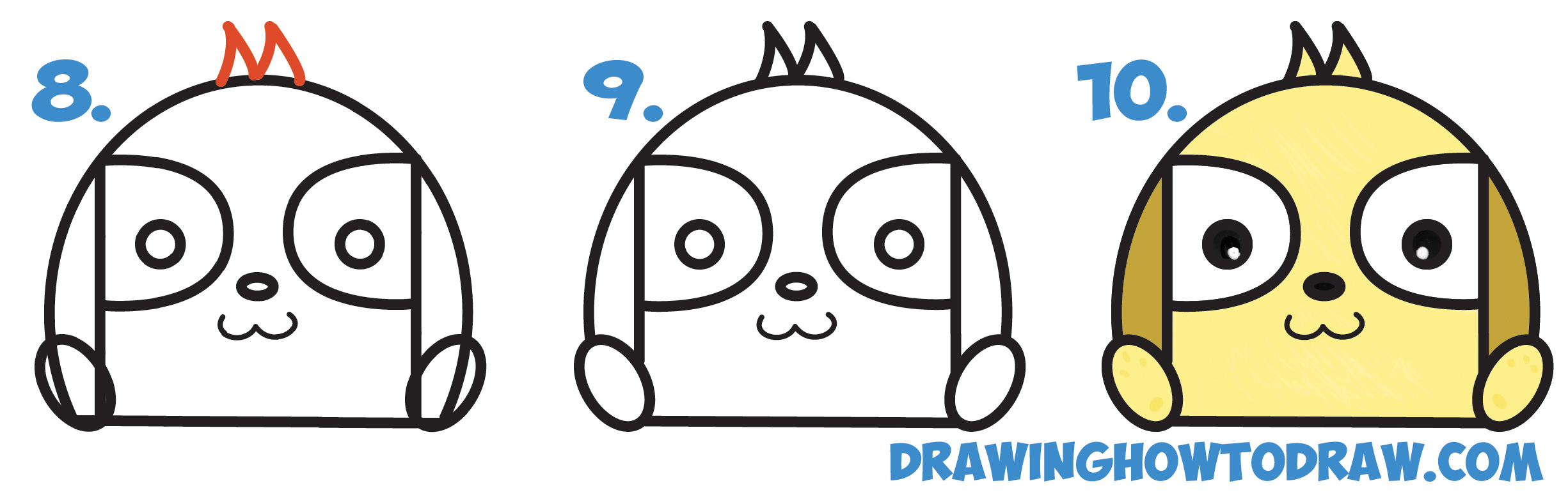 2451x778 How To Draw A Cute Cartoon Puppy Doggy From Letters Easy Step By