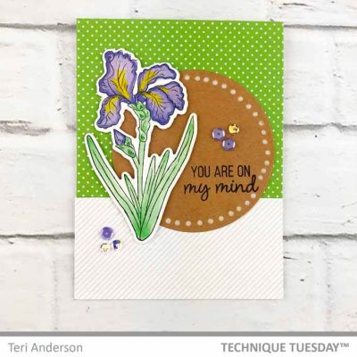 400x400 Purple Iris On My Mind Card Technique Tuesday