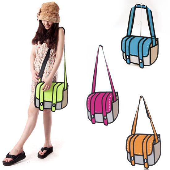 550x550 3d Jump Style 2d Drawing From Cartoon Paper Bag Comic 3d Messenger