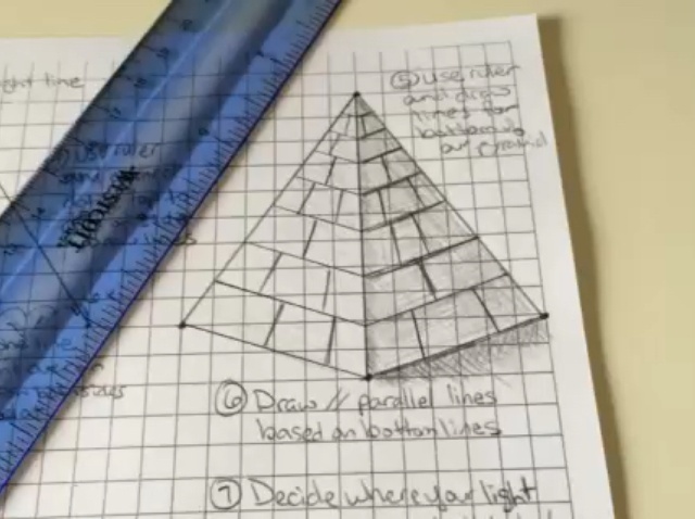 640x478 How To Draw A Pyramid Using Line, Shape, And A Ruler