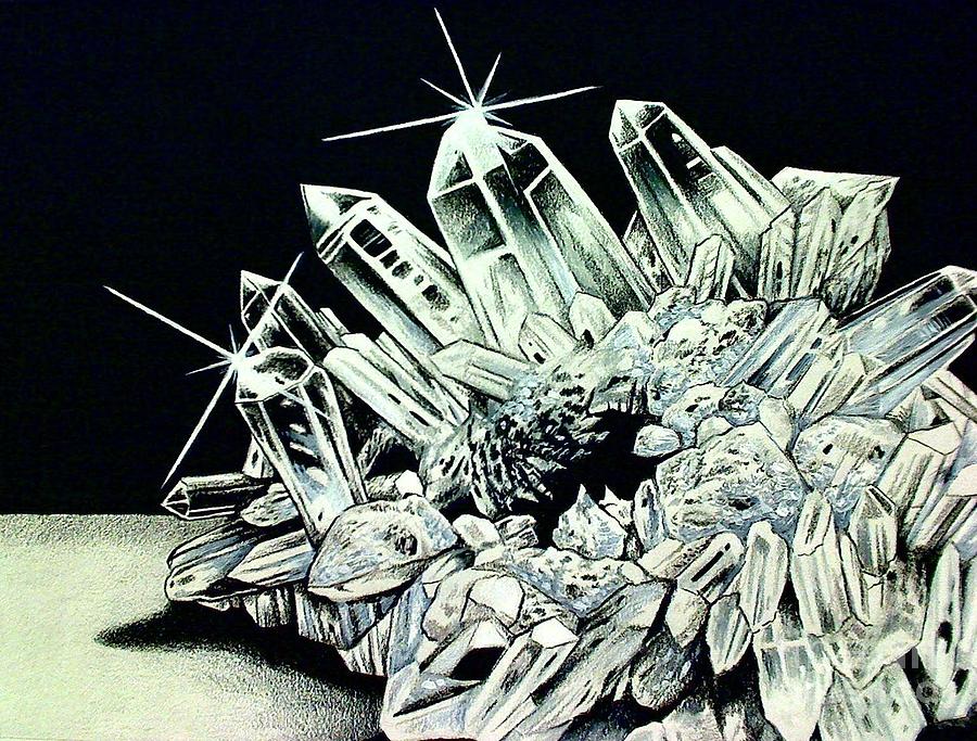 900x683 White Quartz Crystal Drawing By Kimberlee Ketterman Edgar