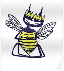210x230 Queen Bee Drawing Posters Redbubble