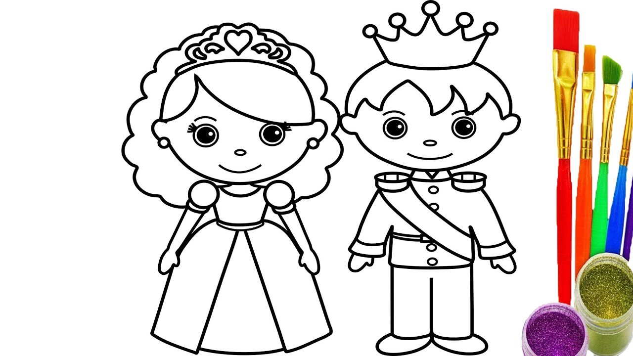 1280x720 How To Draw King And Queen Coloring Pages Kid Drawing Learn Color