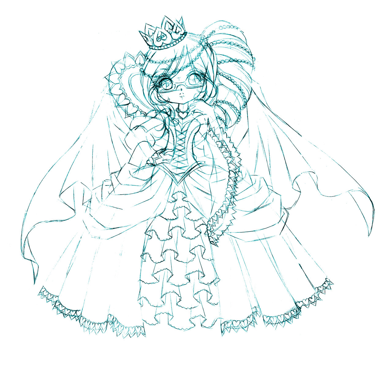 1280x1194 The Queen Of Hearts Sketch By Sureya