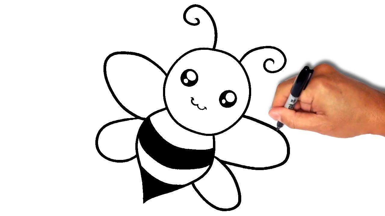 1280x720 How To Draw A Bee [Very Simple]