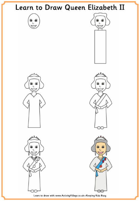 460x665 Learn To Draw The Queen, Learn To Draw Queen Elizabeth Ii Messy