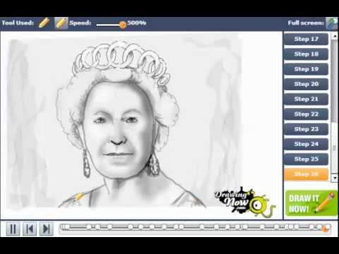 480x360 How To Draw Queen Elizabeth Ii