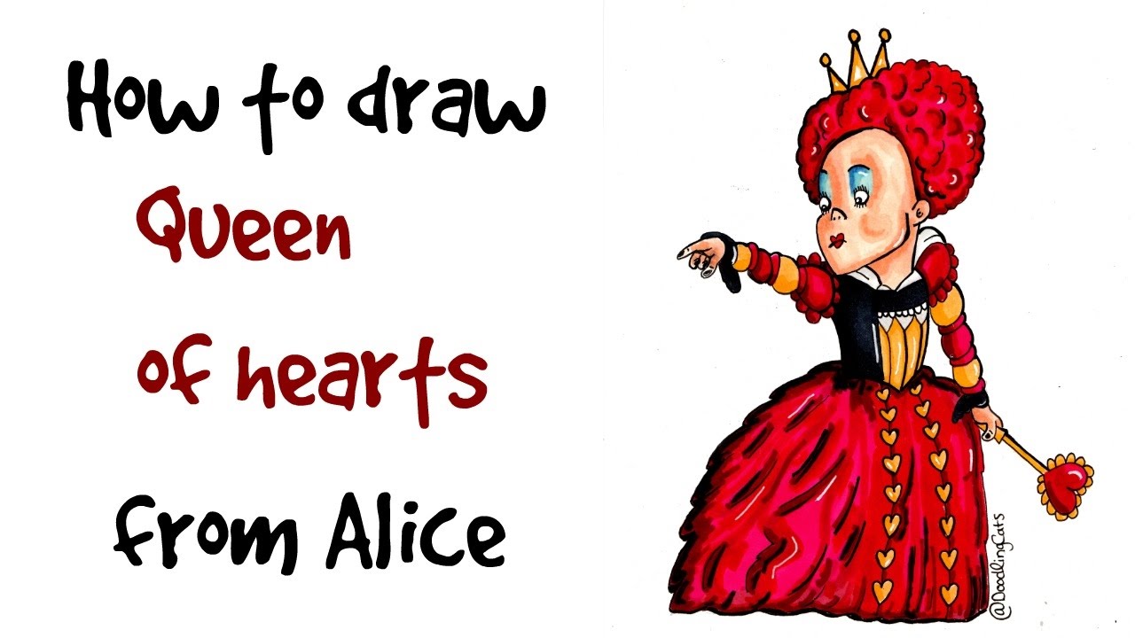 1280x720 How To Draw The Queen Of Hearts Alice In Wonderland Disney