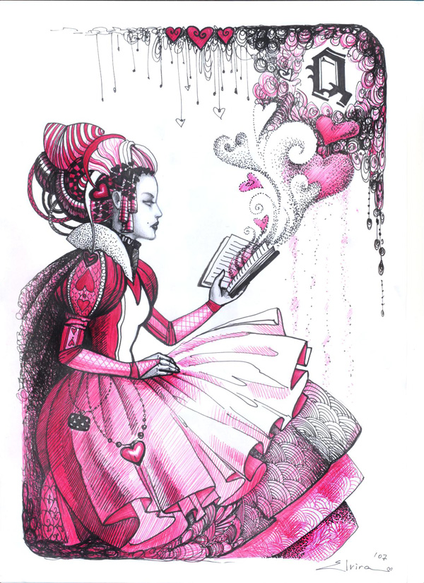 600x826 Queen Of Hearts, Drawing, Miscellaneous By Elvira Yagudina