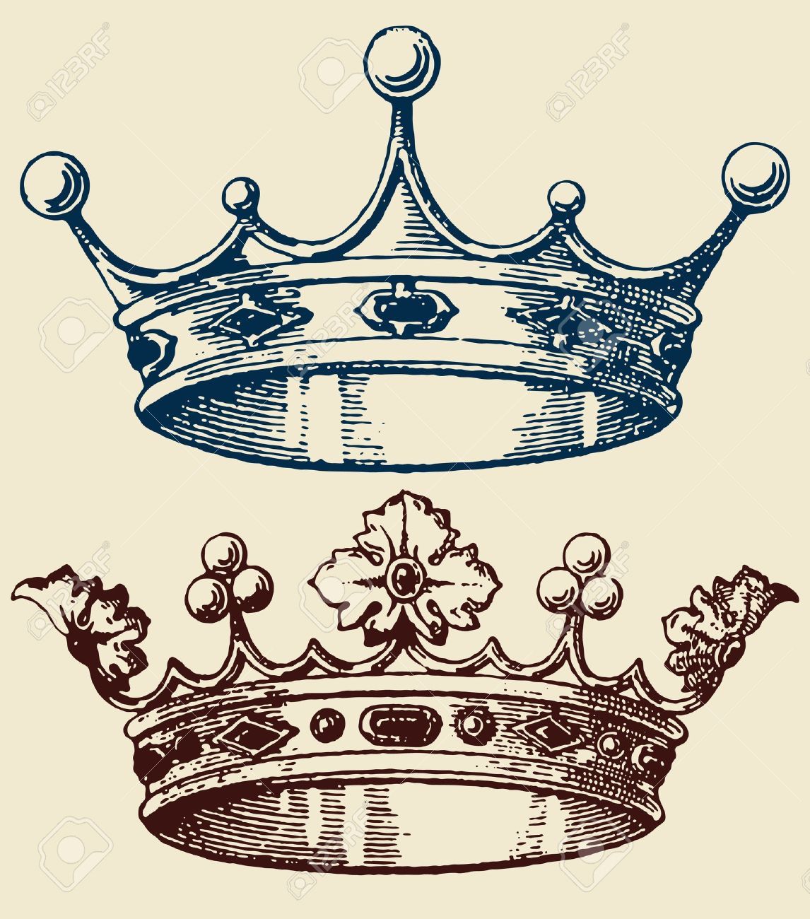 1146x1300 Old Crown Set Royalty Free Cliparts, Vectors, And Stock