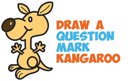 500x318 How To Draw A Cartoon Kangaroo From A Question Mark Shape