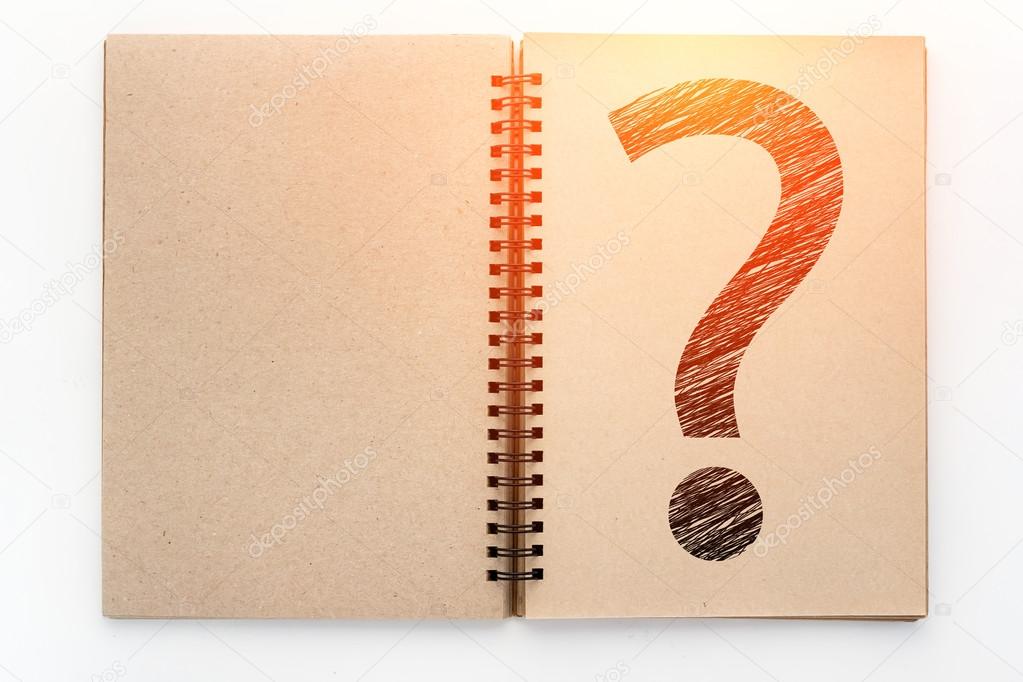 1023x682 Open Vintage Recycle Sketchbook And Drawing Of Question Mark.jpg