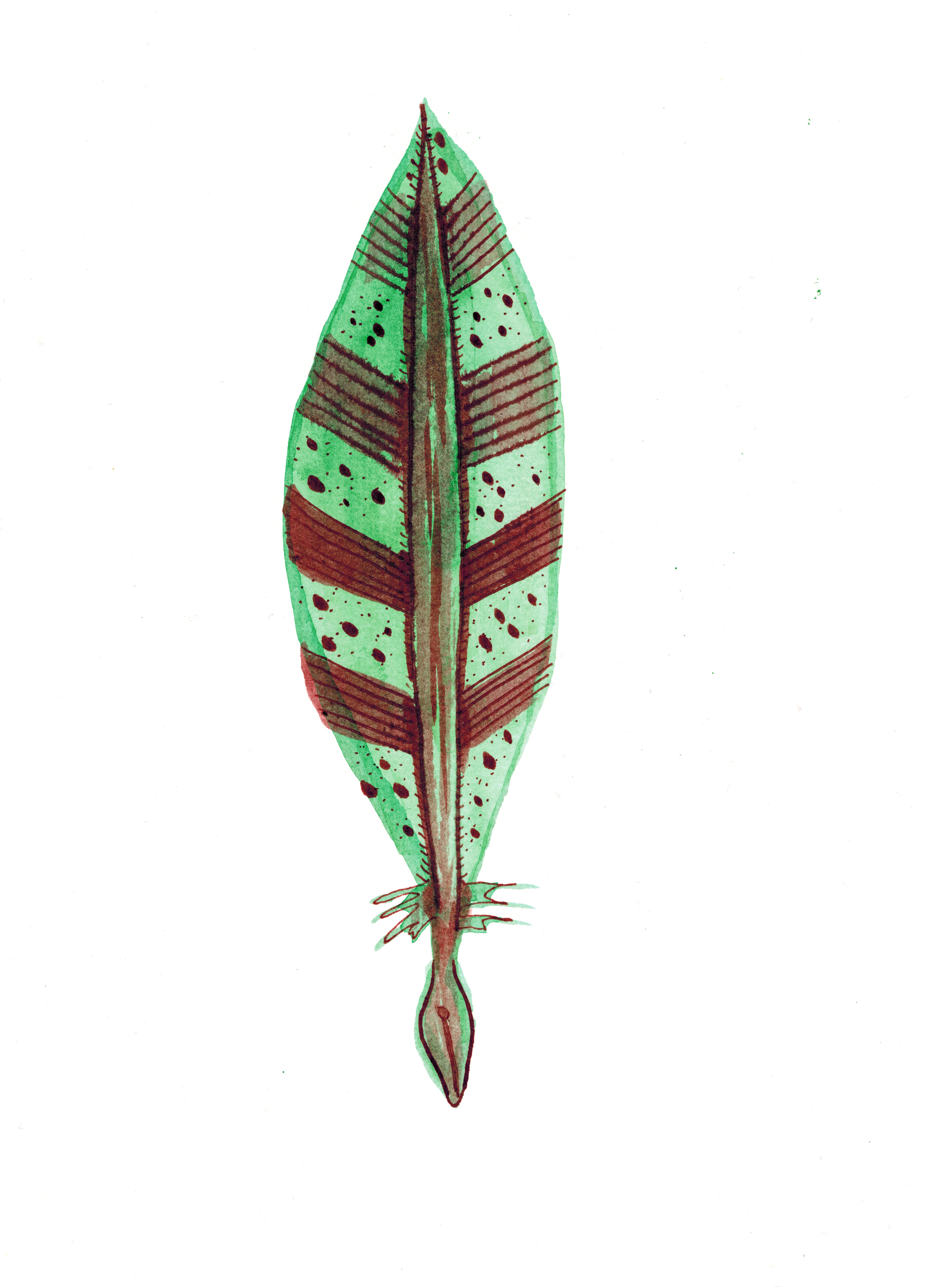 4307x5981 Emerald Quill Dip Pen Drawing Watercolor Wishlist Art