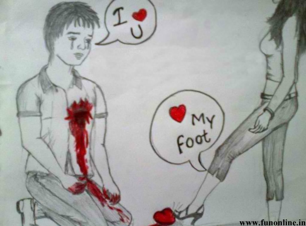 1024x756 Love Heart And Broken Simple Couple Sketches With Quotes Cute Love