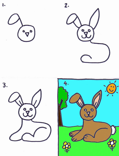 490x640 How To Draw A Bunny Rabbit By Stushie Art For Kids