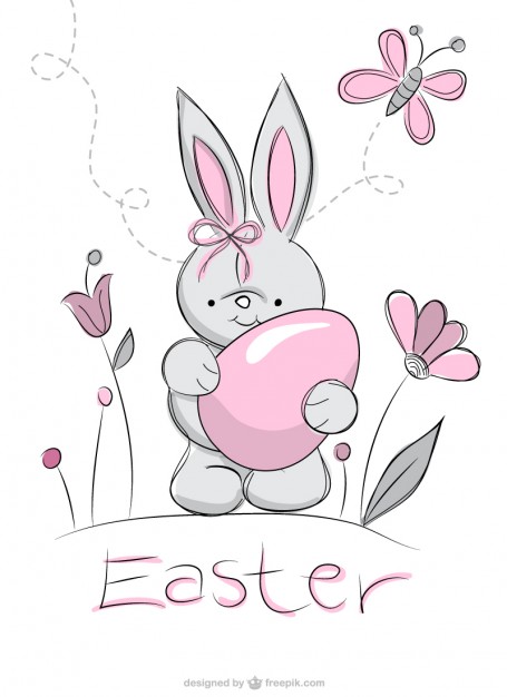 455x626 Easter Rabbit Drawing Vector Free Download