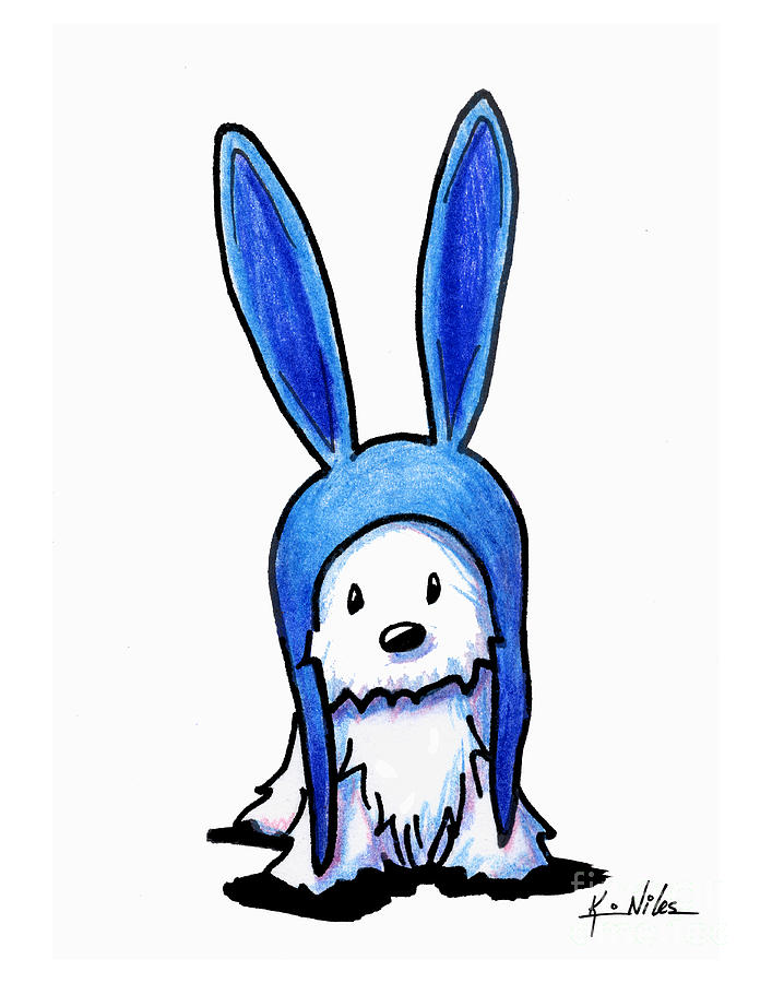 707x900 Rabbit Ears Westie Drawing By Kim Niles