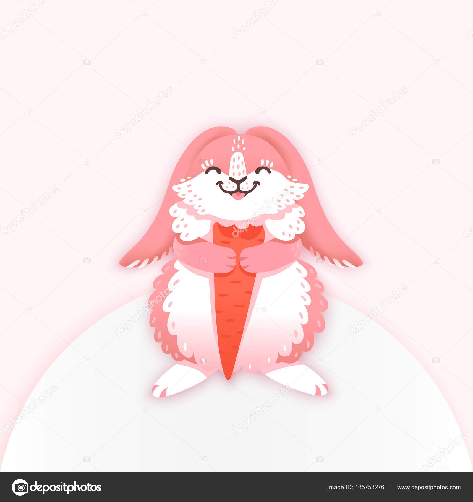 1600x1700 Rabbit Cartoon Eating A Carrot. Funny Bunny. Cute Hare. Vector