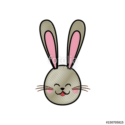 500x500 Drawing Cute Head Rabbit Easter Symbol Vector Illustration Stock