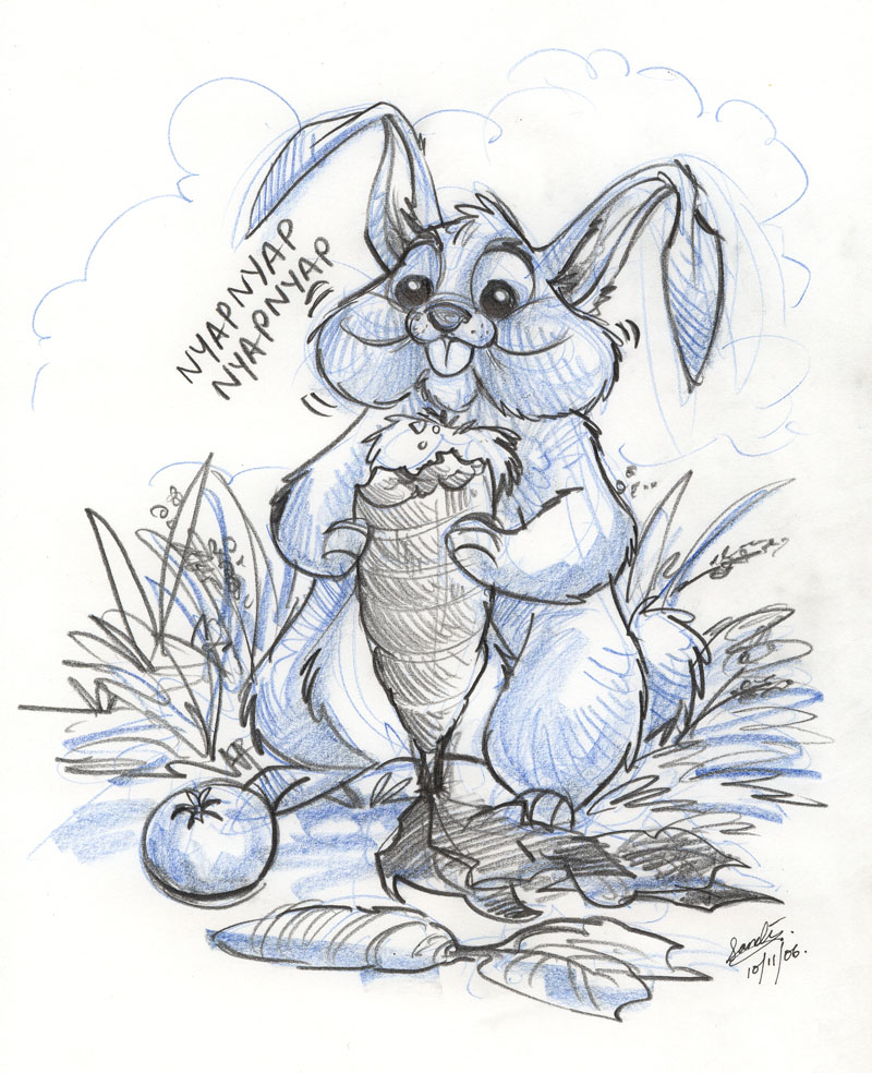 800x984 Rabbit Sketch By Sandora