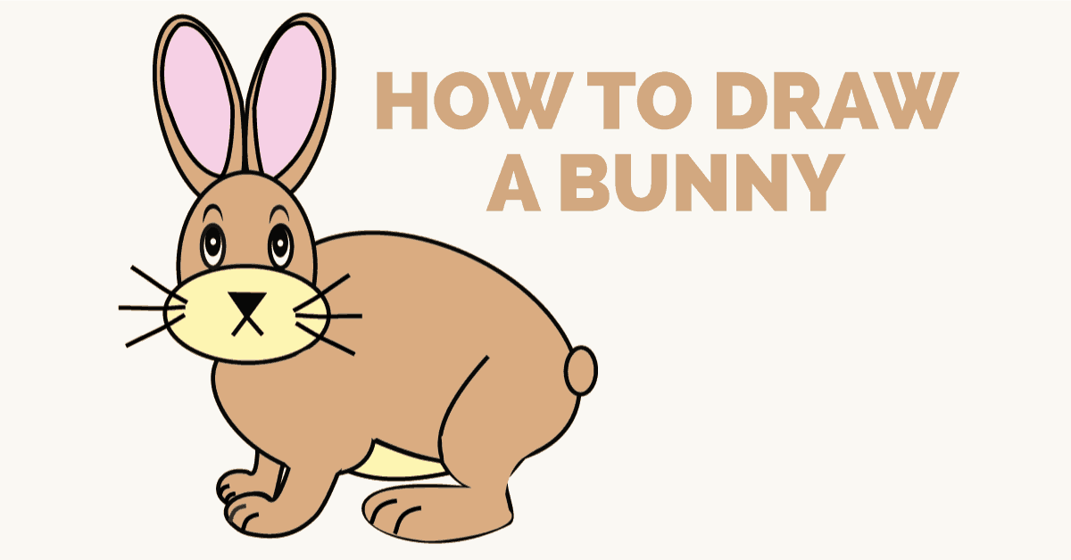 1200x628 How To Draw A Cartoon Bunny In A Few Easy Steps Easy Drawing Guides
