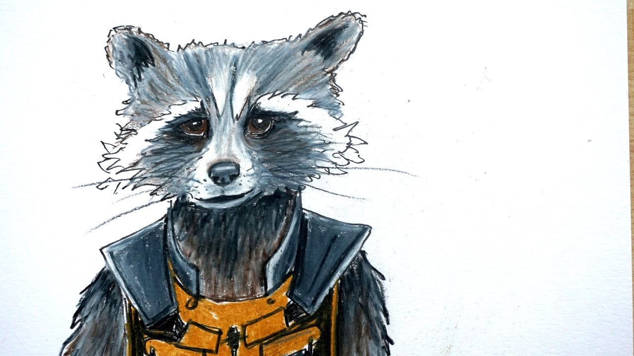1280x720 How To Draw Rocket Raccoon From Guardians Of The Galaxy